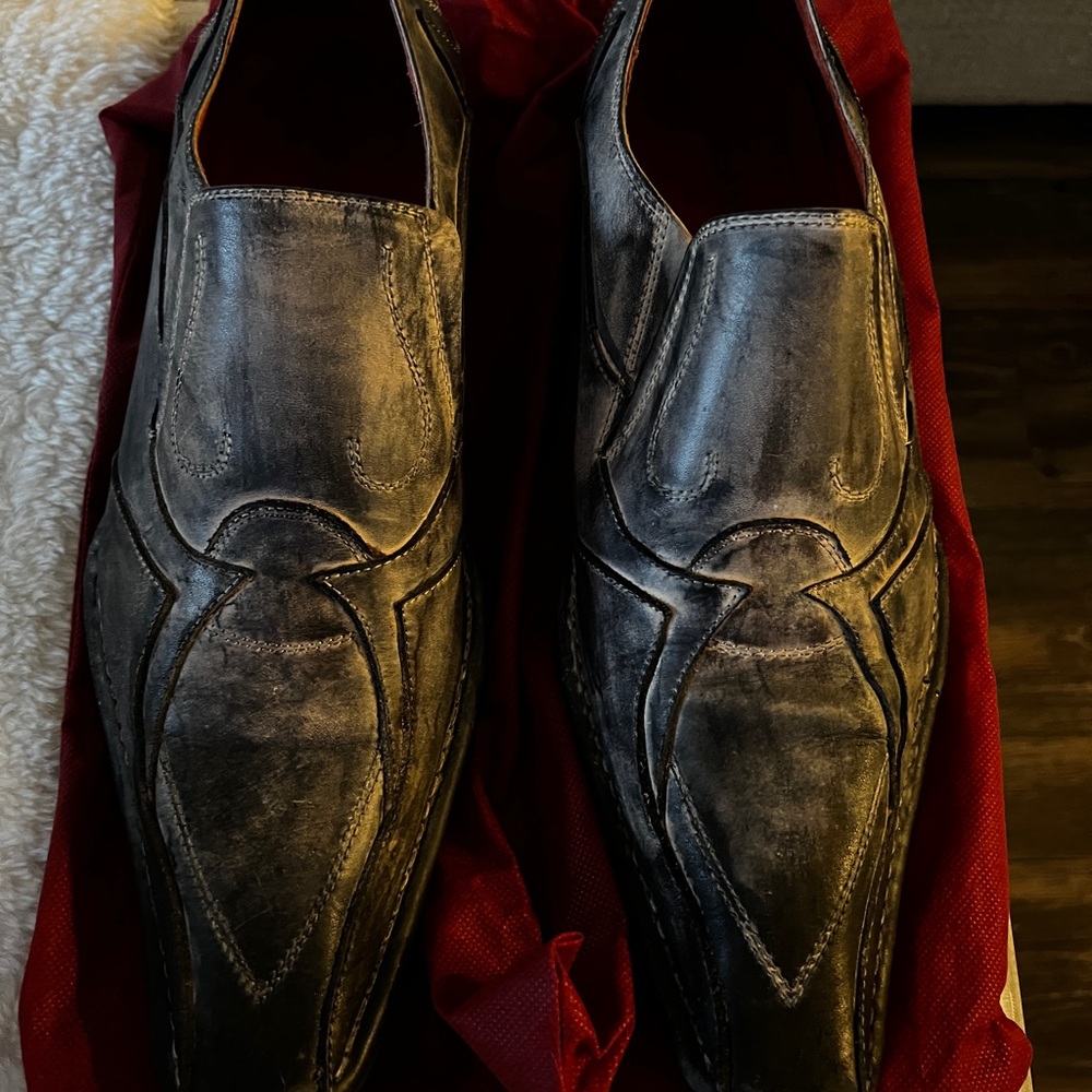 Robert Wayne Black Leather Loafers Classic Slip-Ons